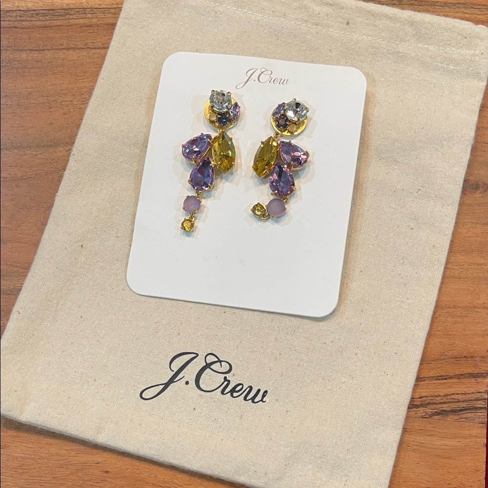 J. Crew Gold and Lavender Drop Earrings - Picture 3 of 4